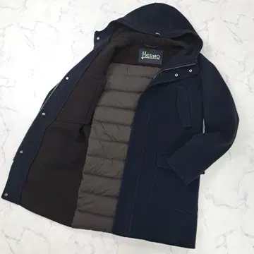 새상품급 HERNO 헬노 울 다운 자켓 코트 후드 48
