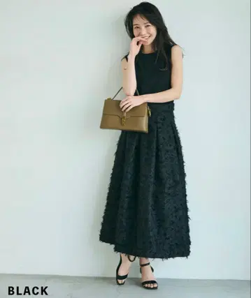 BASEMENT online 프린지 스커트 BLACK SP