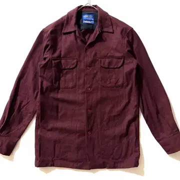 펜들턴 보드 셔츠 울 오픈 카라 셔츠 보르도