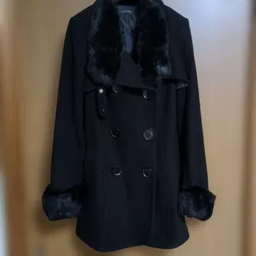 SPIRALGIRL 퍼 블랙 코트