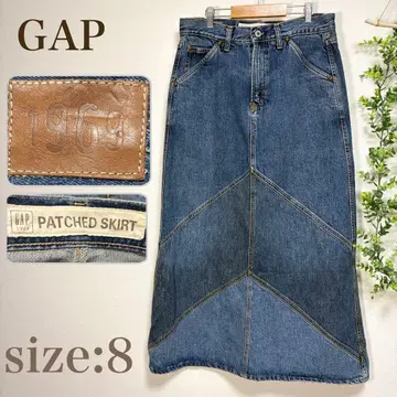 90s GAP 이탈리아제 패치 데님 패치워크 롱 스커트 데님