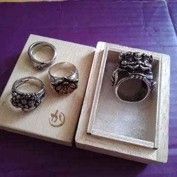 새상품급 단종 카스우 공방 실버 반지 세트 4점