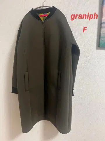 그라니프 긴팔 노카라 코트 F 카키 graniph 여성용
