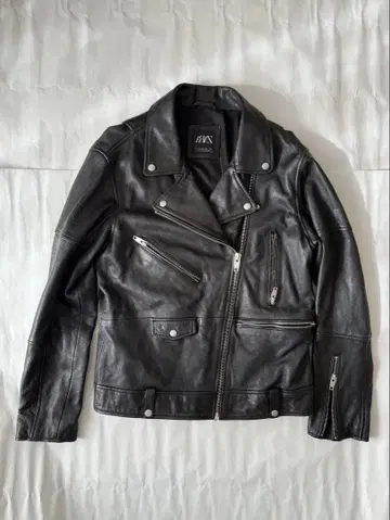 ZARA 블랙 가죽 라이더 자켓 사이즈 L 42