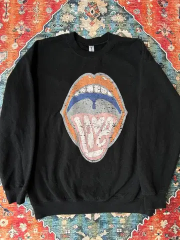 그래픽 맨투맨 블랙 L GILDAN 롤링 스톤스