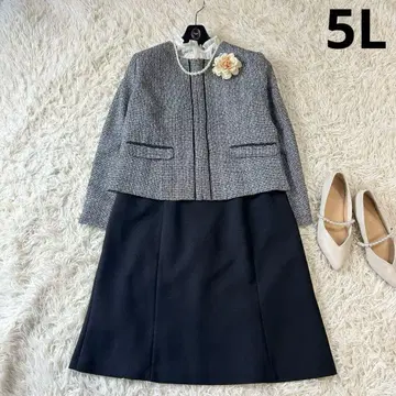 새상품 있음 포멀 세트 트위드 자켓 스커트 빅 사이즈 19호 블랙