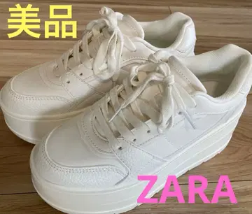 ZARA 화이트 플랫폼 스니커즈 35