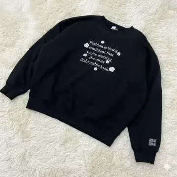 MARY QUANT x PUBLUX 로고 자수 맨투맨 블랙 프리