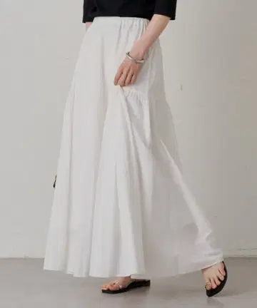 loungedress 패널 개더 스커트 화이트