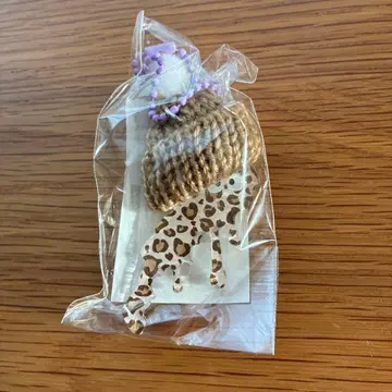 비와호 아크릴 키링 도롱도롱 레오파드 무늬 코갸루 니트 모자