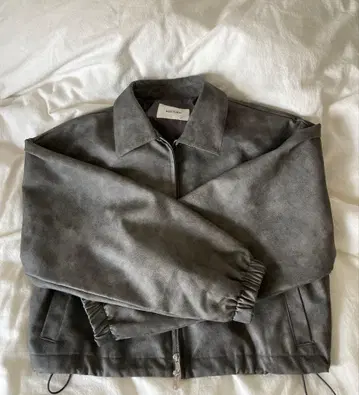 NICE CLAUP 인조 가죽 블루종