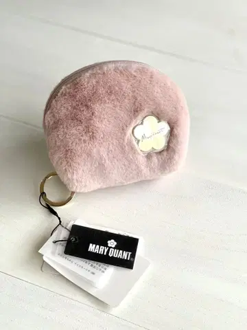 미사용 MARY QUANT (마리콴트) 퍼 파우치 더스티 핑크