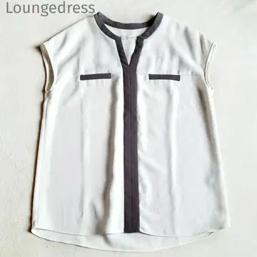 Loungedress 슬리브리스 블라우스 드레이프감 그레이 바이컬러