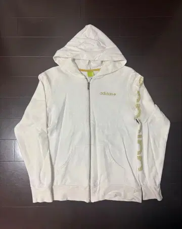 adidas 화이트 집업 후드티