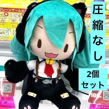 [ 하츠네 미쿠 ] 후와푸치 LL 봉제 인형 하츠네 미쿠 냥코 2개 세트