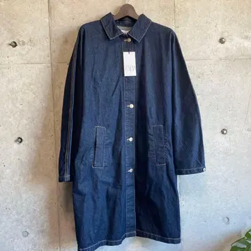 [택 포함 미사용 새상품] ZARA 데님 롱 코트 인디고 M 사이즈