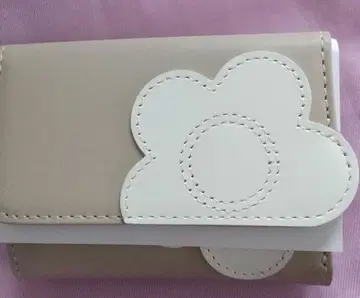 MARY QUANT 하트 인사이드 미니 월렛 3단 폴더형 지갑 베이지