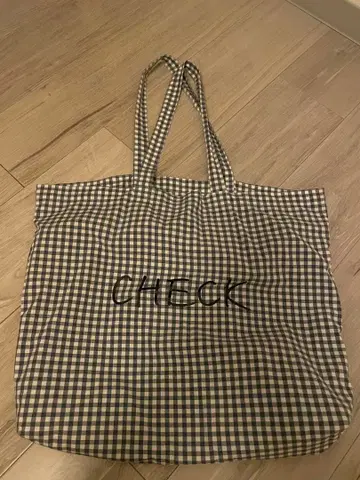 YAECA 체크 무늬 토트백 체크 앤 스트라이프