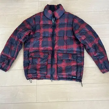 TAION 다운 자켓 레드 블랙 체크
