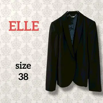 엘르 [ 38 ] 블랙 테일러드 자켓 싱글 브레스 무지 오피스 블랙