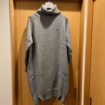 LACOSTE 터틀넥 니트 원피스 그레이