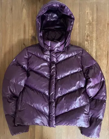 y2k 헤이세이 갸루 광택 다운 자켓 퍼플