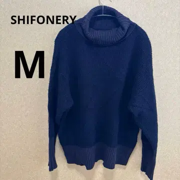 SHIFONERY 다크 블루 터틀넥 스웨터 38