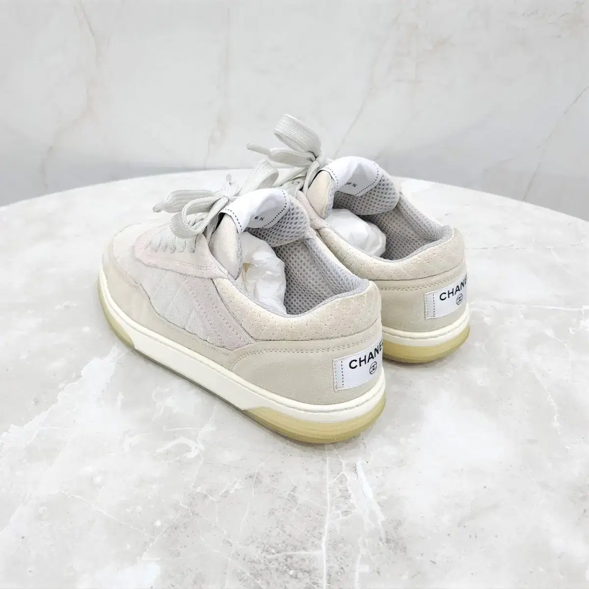 36.5 / Chanel Suede Quilting Sneakers | Bunjang Global