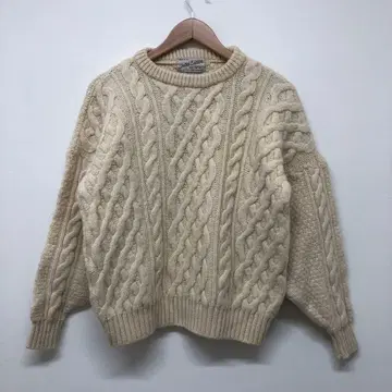 유로 빈티지 90s 피셔맨 스웨터 니트 아이보리