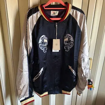 KaraKu 가로 요코스카 [ 해골, 뱀과 파도 ] 우키요에 자수 스카잔