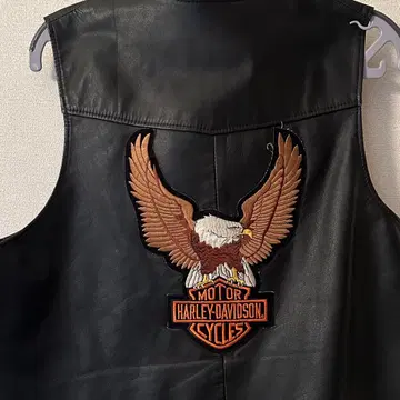 할리데이비슨 블랙 가죽 베스트