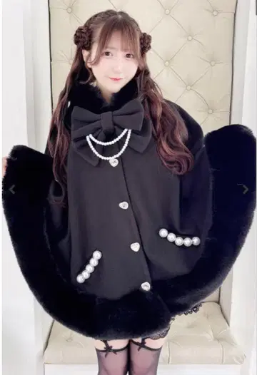 MARS 판초 케이프 코트 코트 블랙 마즈