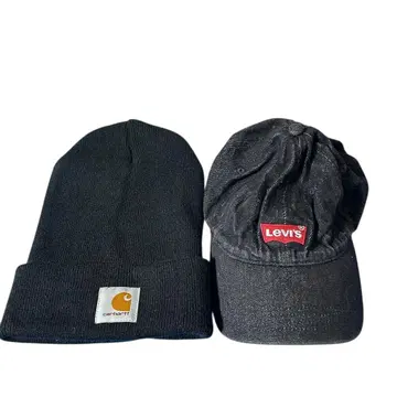 칼하트 니트 모자 캐나다제 리바이스 블랙 데님 캡 2세트