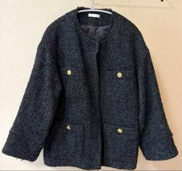 Loungedress 노카라 트위드 자켓 버튼 결품 FREE