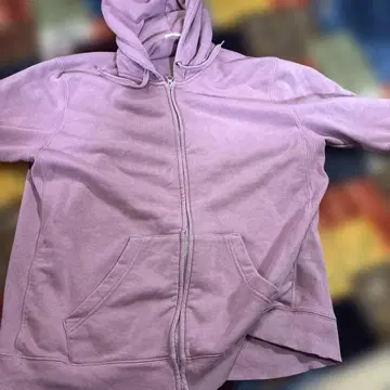 풀 집업 후드 부착 후드티 핑크