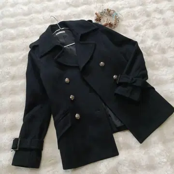 ELLE PLANETE 엘르 플래닛 울 피코트 사이즈 38 BLACK