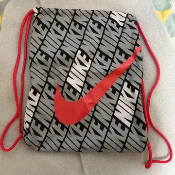 NIKE 드로우 스트링 백 실버/레드