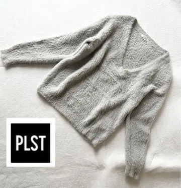 PLST 플라스테 페더얀 샤기 니트 V넥