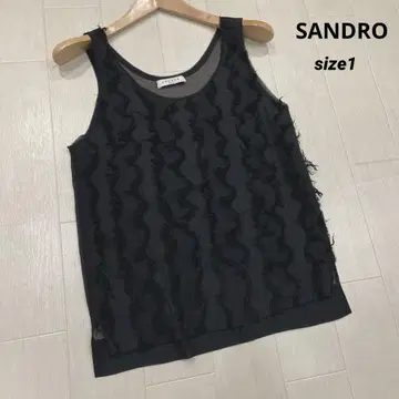 SANDRO 산드로 슬리브리스 블라우스 블랙