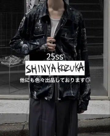 shinya kozuka 25ss -velours zip shirt-