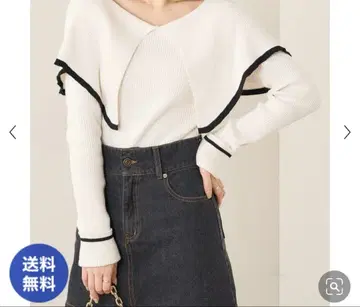 chico 2way 오프숄더 세일러 카라 리브 니트