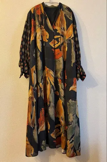 Ameri 플라워 프린트 롱 드레스