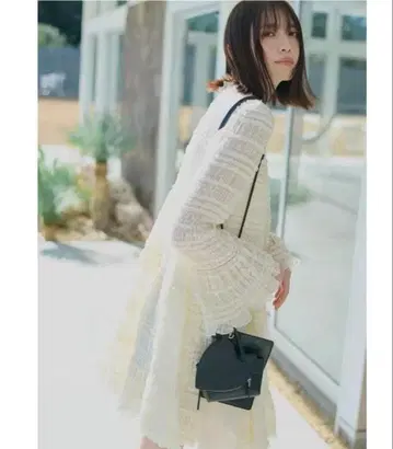 COCO DEAL 도트 자카드 프릴 미니 원피스