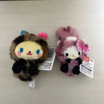 산리오 표범 무늬 마스코트 (우사하나, 챠미키티) 2개 세트
