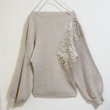 패턴 토르소 니트 코튼 꽃 레이스 안티카 빅 슬리브