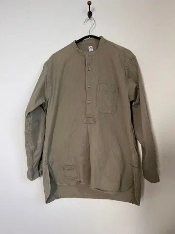 KATO 스탠드 카라 셔츠 밀리터리 셔츠 노카라 셔츠