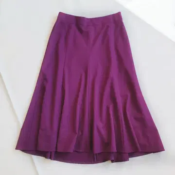 23구 울 개버딘 플레어 스커트 46 4L 머메이드 보라색 빅 사이즈