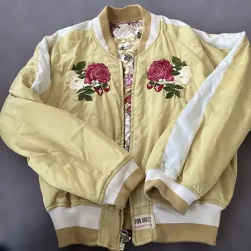 PINK HOUSE 딸기 꽃 스카잔 핑크하우스 리버서블