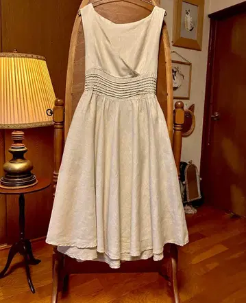 70s 80s 유럽 구제 의류 영국 앤티크 린넨 원피스