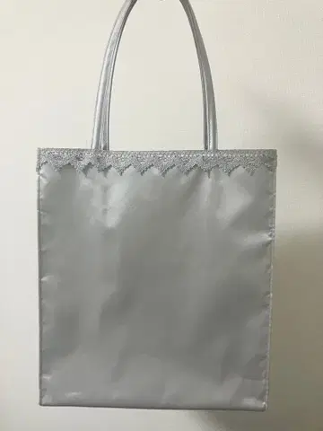 자수 토트백 실버